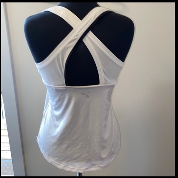Puma Logo Cross Back Sleeveless T-Shirt - Picture 4 of 5